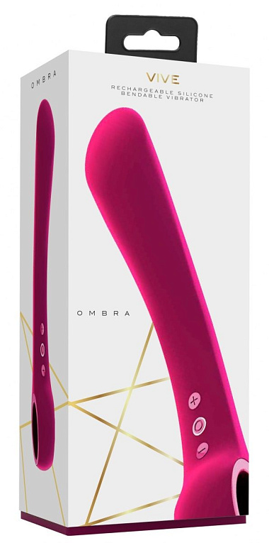 Розовый гибкий вибромассажер Ombra - 21,5 см. от Intimcat
