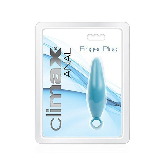 Голубая анальная пробка Climax Anal Finger Plug - 10,5 см. - силикон