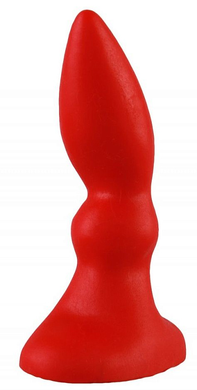 Красная изогнутая анальная пробка - 10 см. от Intimcat