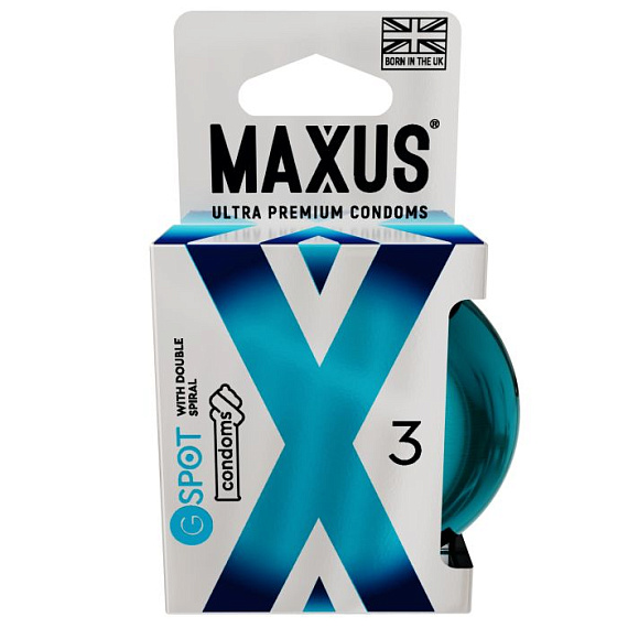 Презервативы Maxus G spot с двойной спиралью - 3 шт. от Intimcat