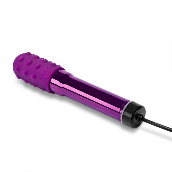 Фиолетовый жезловый вибратор Le Wand Grand Bullet с двумя нежными насадками от Intimcat