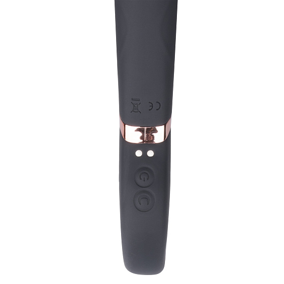 Черный двусторонний вибратор Key Control Massager Wand в форме гаечного ключа - силикон