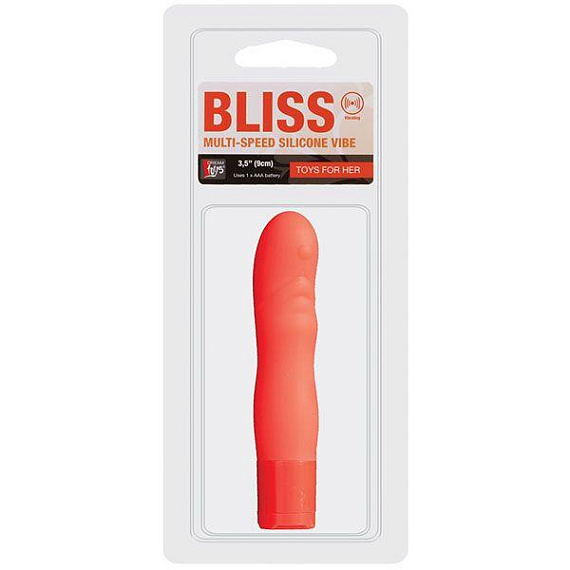 Оранжевый мини-вибратор Neon Bliss - 9 см. - силикон
