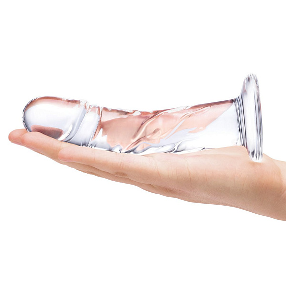 Стеклянный фаллоимитатор из стекла 7’’ Curved Realistic Glass Dildo With Veins - 15,9 см. - фото 5