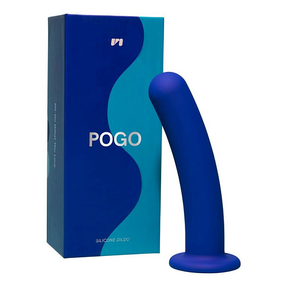 Синий гладкий фаллоимитатор-насадка Pogo - 15,5 см. - силикон