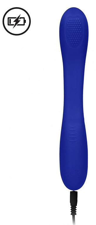 Синий двухсторонний вибратор Flex - 21,5 см. от Intimcat