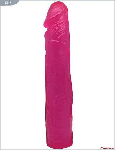 Ярко-розовый гелевый фаллоимитатор - 24 см.
