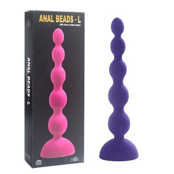 Фиолетовый анальный вибростимулятор Anal Beads L - 21,5 см. от Intimcat