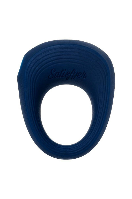 Синее эрекционное кольцо на пенис Satisfyer Power Ring - силикон