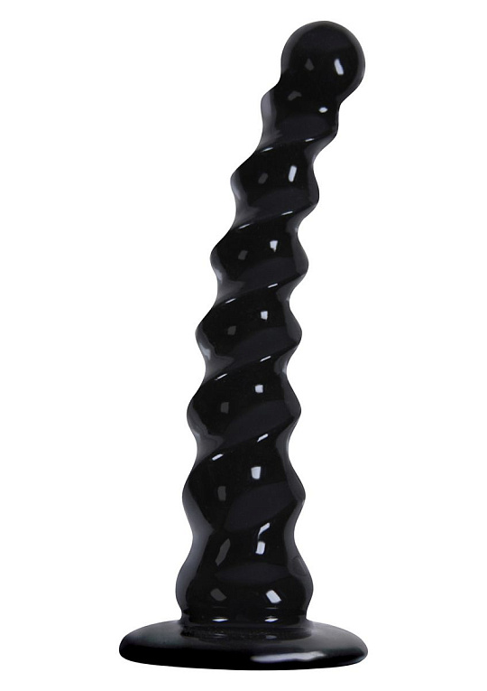 Рифленый черный анальный стимулятор Jollipops - 15,2 см. - термопластичный эластомер (TPE)