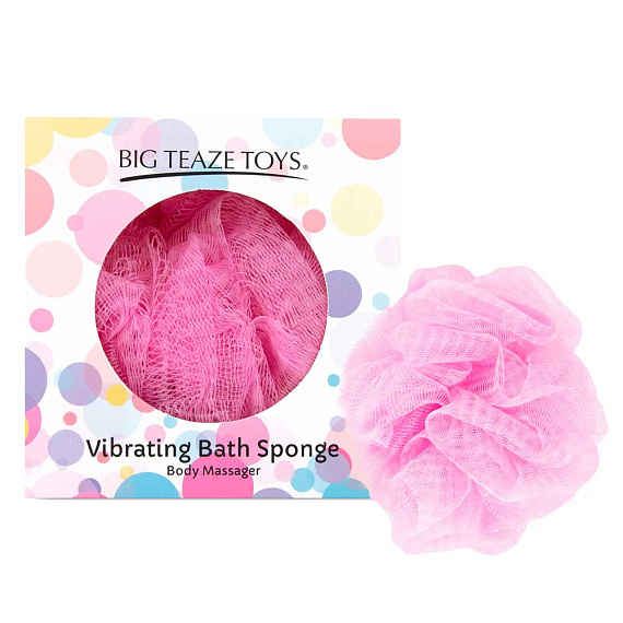 Розовая губка для ванны с вибропулей Vibrating Bath Sponge от Intimcat