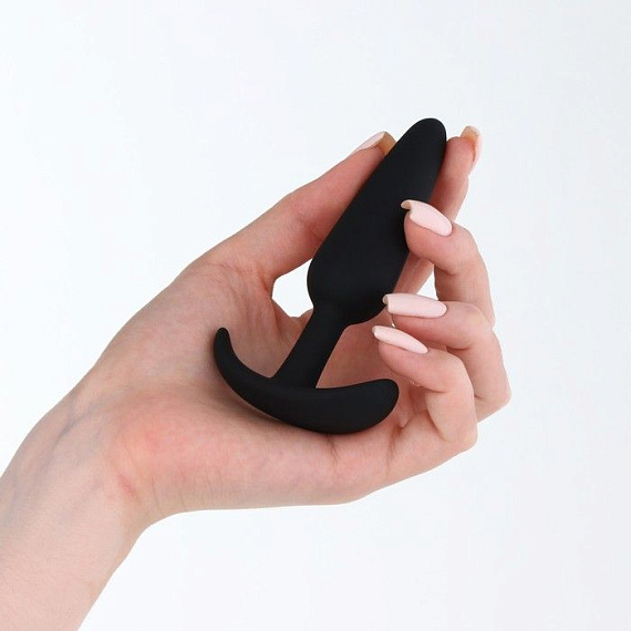 Черная силиконовая анальная пробка Soft-touch - 10 см. от Intimcat