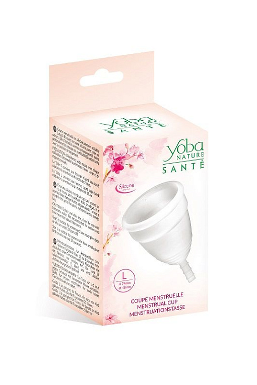 Белая менструальная чаша Yoba Nature Coupe - размер L - силикон