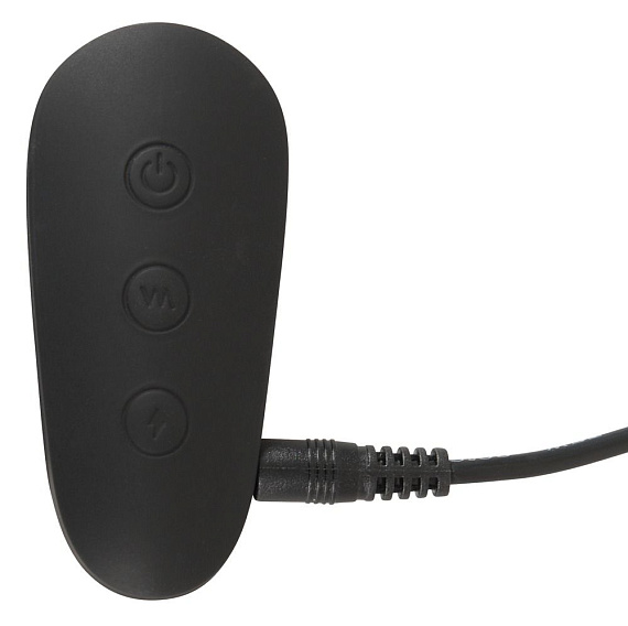 Черная анальная втулка с вибрацией и электростимуляцией Vibrating E-Stim Butt Plug - 9,2 см. - фото 8