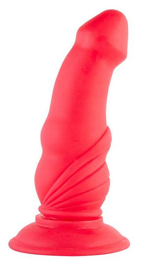 Красная анальная втулка-фаллос - 13,5 см.