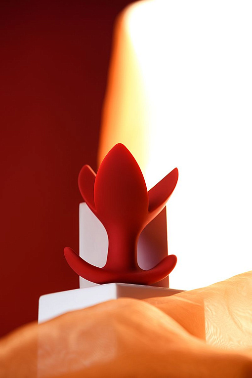 Красная силиконовая расширяющая анальная пробка Flower - 9 см. - фото 8