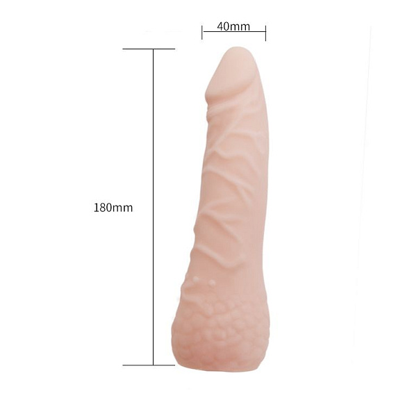 Реалистичная телесная насадка на пенис - 18 см. от Intimcat