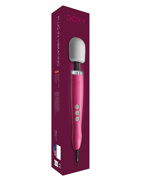 Розовый жезловый вибратор Doxy Massager - 34 см. - анодированный пластик, силикон