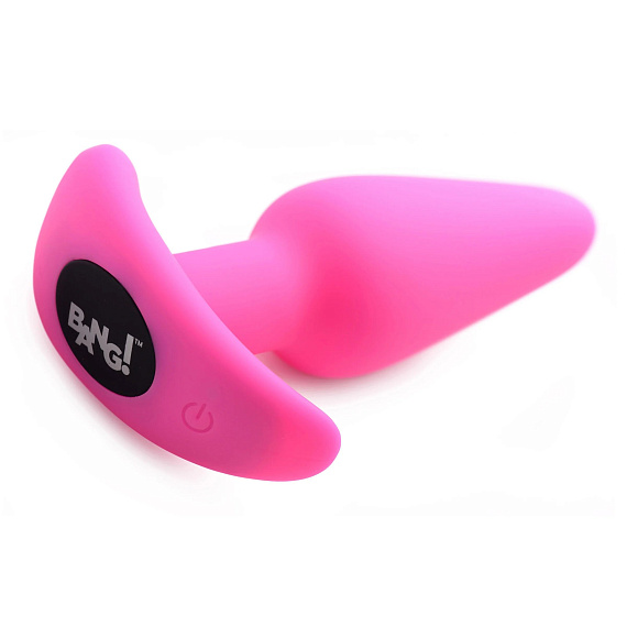 Розовая анальная вибропробка с пультом ДУ 21X Remote Control Vibrating Silicone Butt Plug - 10,4 см. - анодированный пластик, силикон