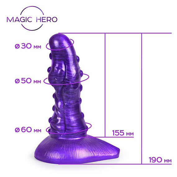 Фиолетовый фантазийный фаллоимитатор - 19 см. - фото 5