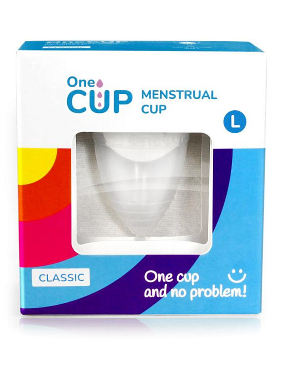 Прозрачная менструальная чаша OneCUP Classic - размер L - фото 5