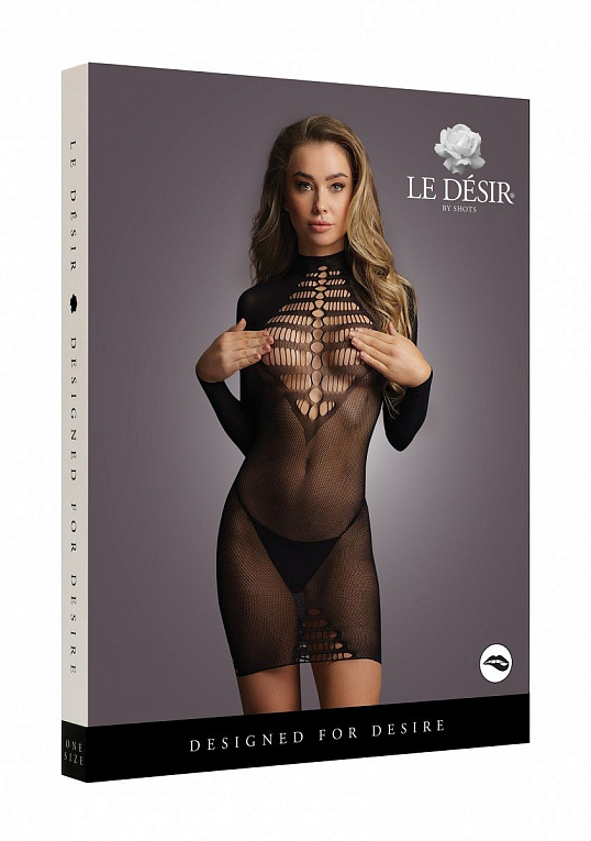 Платье с длинными рукавами Long Sleeve Fishnet Dress Shots Media BV