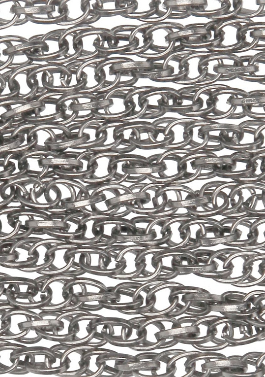 Черная многохвостая металлическая плеть Metal Chain Flogger - 53 см. - натуральная кожа, металл