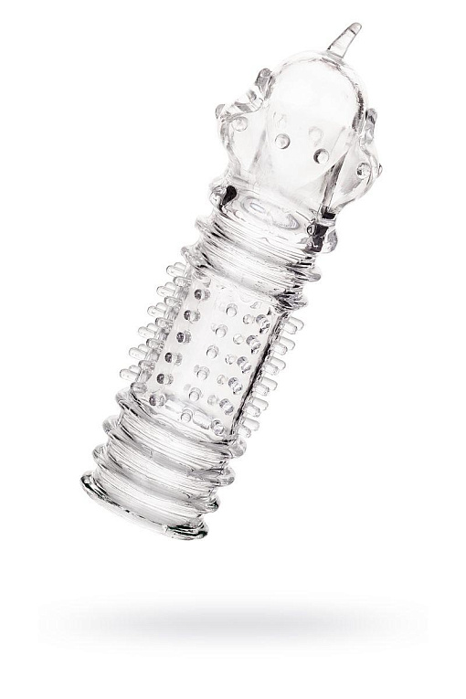 Прозрачная насадка на пенис TOYFA A-Toys с расширенной головкой - 15,3 см. - Термопластичная резина (TPR)