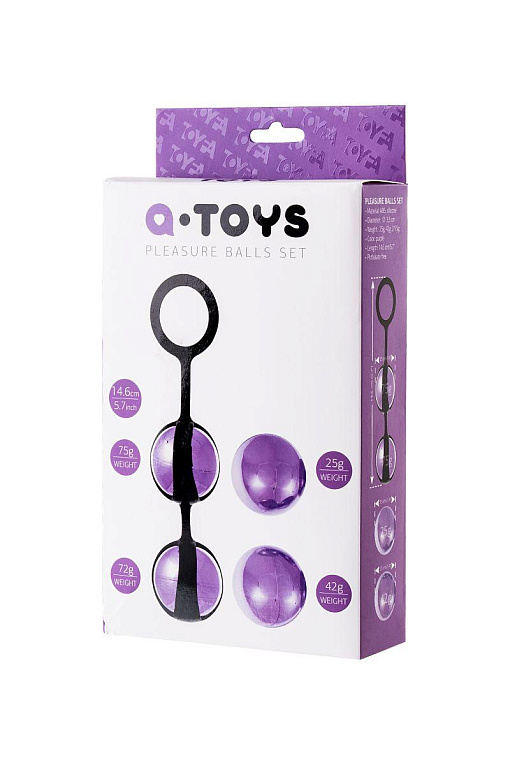 Фиолетово-чёрный набор вагинальных шариков TOYFA A-toys A-toys