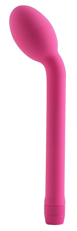 Розовый тонкий вибростимулятор с увеличенной головкой Slender G - 20,3 см.