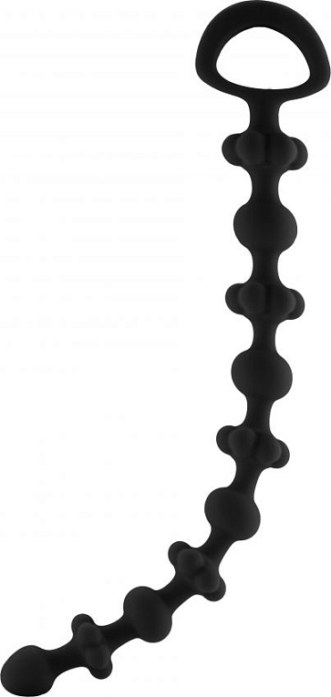 Чёрная анальная цепочка Royal Chain - 26 см. - силикон
