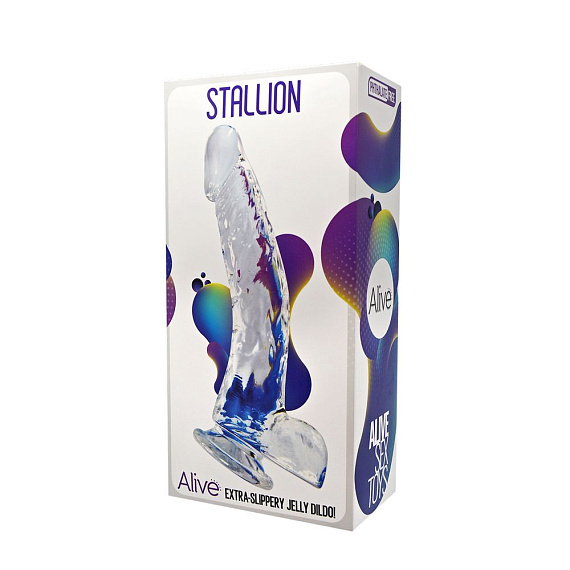 Прозрачный фаллоимитатор на присоске Stallion Jelly Dildo - 22 см. - термопластичный эластомер (TPE)