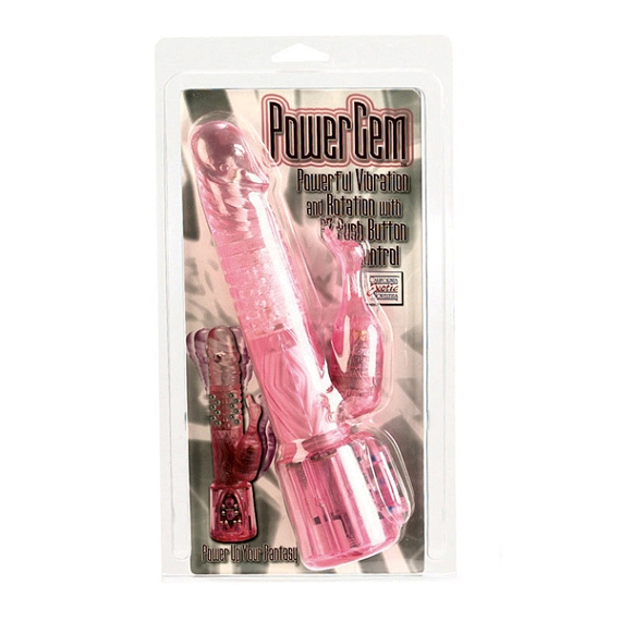 Розовый прозрачный вибратор Power Gem Pink - поливинилхлорид (ПВХ, PVC)