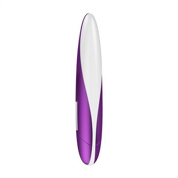 Гладкий фиолетово-белый вибратор F11 - 18 см. - силикон