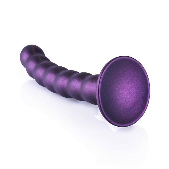 Фиолетовый фаллоимитатор Beaded G-Spot - 17 см. от Intimcat