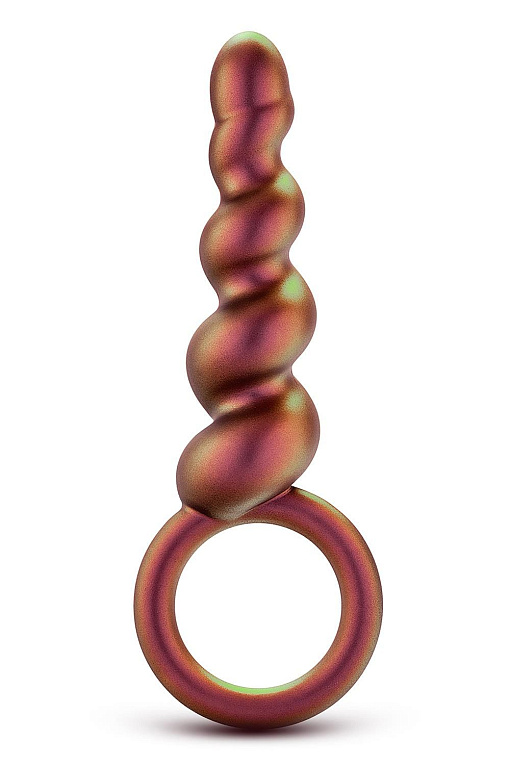 Коричневый анальный стимулятор Spiral Loop Copper Anal Plug - 13,3 см. - силикон