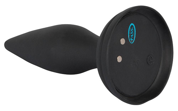 Чёрная вибропробка Vibro-Butt Plug with a Suction Cup - 13,6 см. - силикон