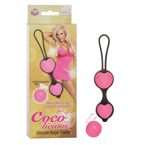 Розовые вагинальные шарики из силикона Coco Licious Kegel Balls - силикон