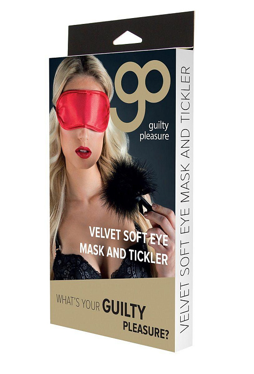 Набор для игр Velvet Soft Eye Mask and Tickler: маска на глаза и пуховая кисточка от Intimcat