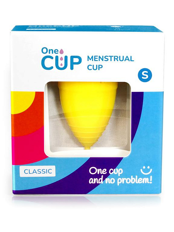 Желтая менструальная чаша OneCUP Classic - размер S - фото 5