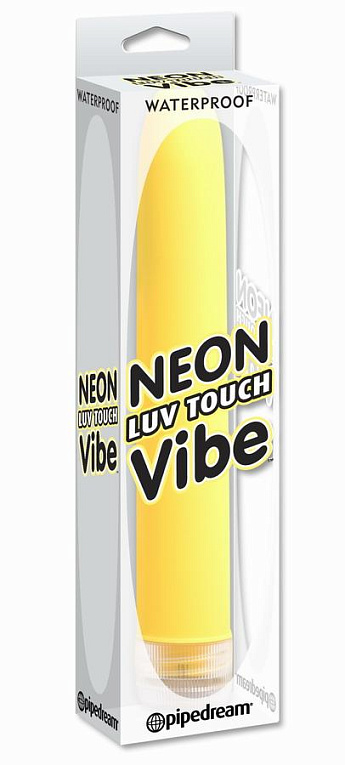 Желтый водонепроницаемый вибратор Neon Luv Touch Vibe - 17 см.