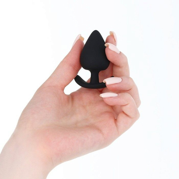Черная силиконовая анальная пробка Soft-touch - 5,3 см. от Intimcat