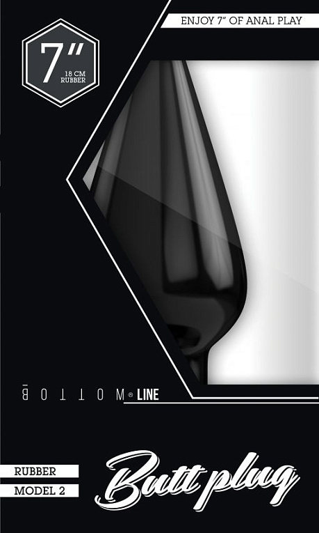 Чёрный анальный стимулятор Bottom Line 7  Model 2 - 18 см. - термопластичная резина (TPR)