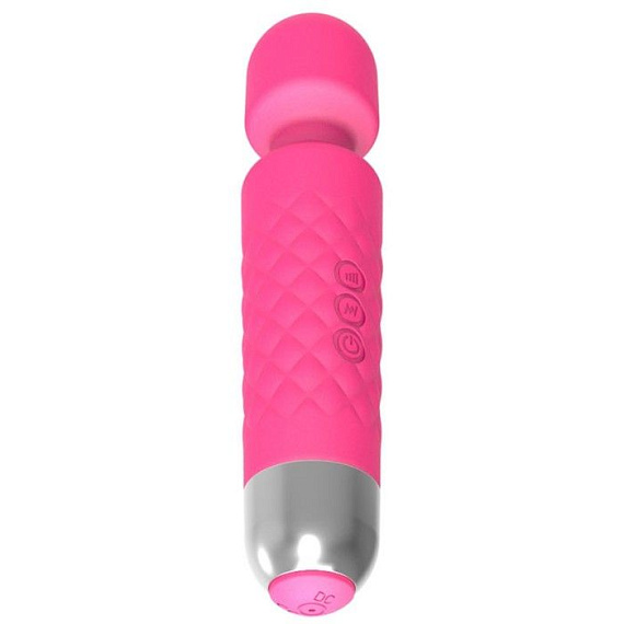 Розовый wand-вибратор с подвижной головкой - 20,4 см. - фото 6