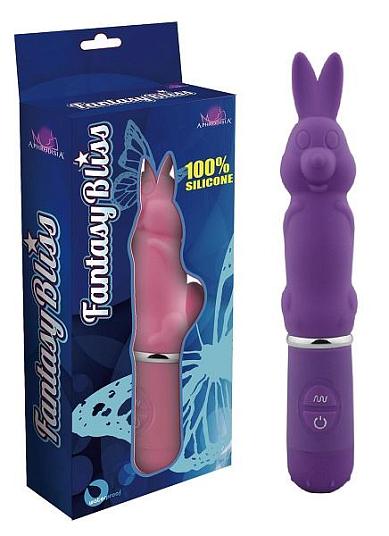 Фиолетовый вибростимулятор в форме кролика 10 Function Rabbit - 19 см.