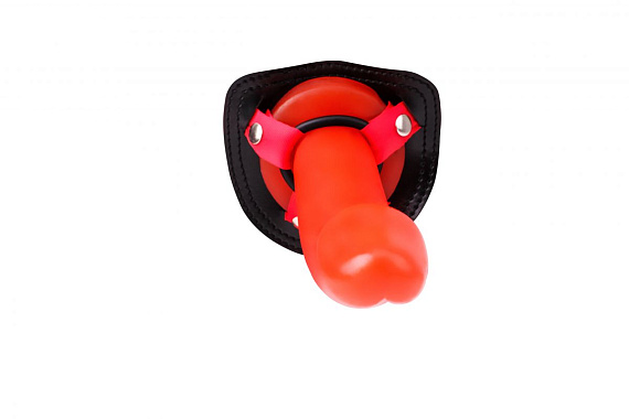 Красный страпон Thumper Strap-on на ремешках - 18 см. Chisa