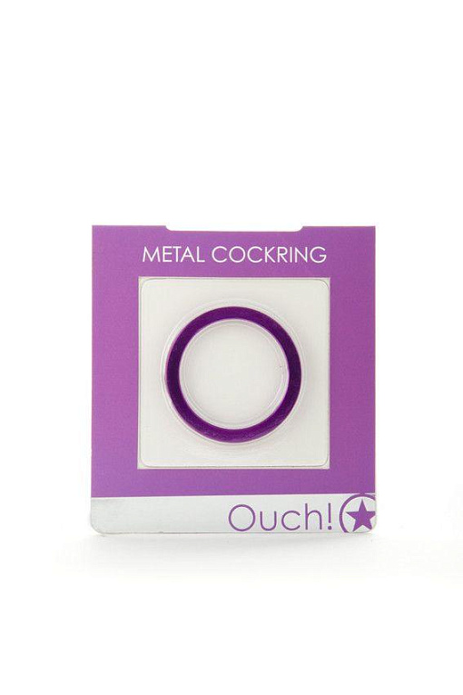 Фиолетовое металлическое эрекционное кольцо Metal Cockring - металл
