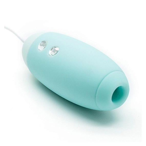 Аквамариновое виброяйцо с вакуум-волновым действием Kiss Toy Miss VV от Intimcat