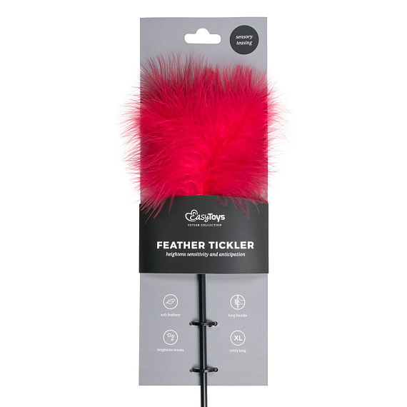 Стек-щекоталка Feather Tickler с красными перьями - 44 см. - перья