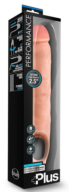 Телесная насадка-удлинитель 11.5 Inch Silicone Cock Sheath Penis Extender - 29,2 см. - силикон